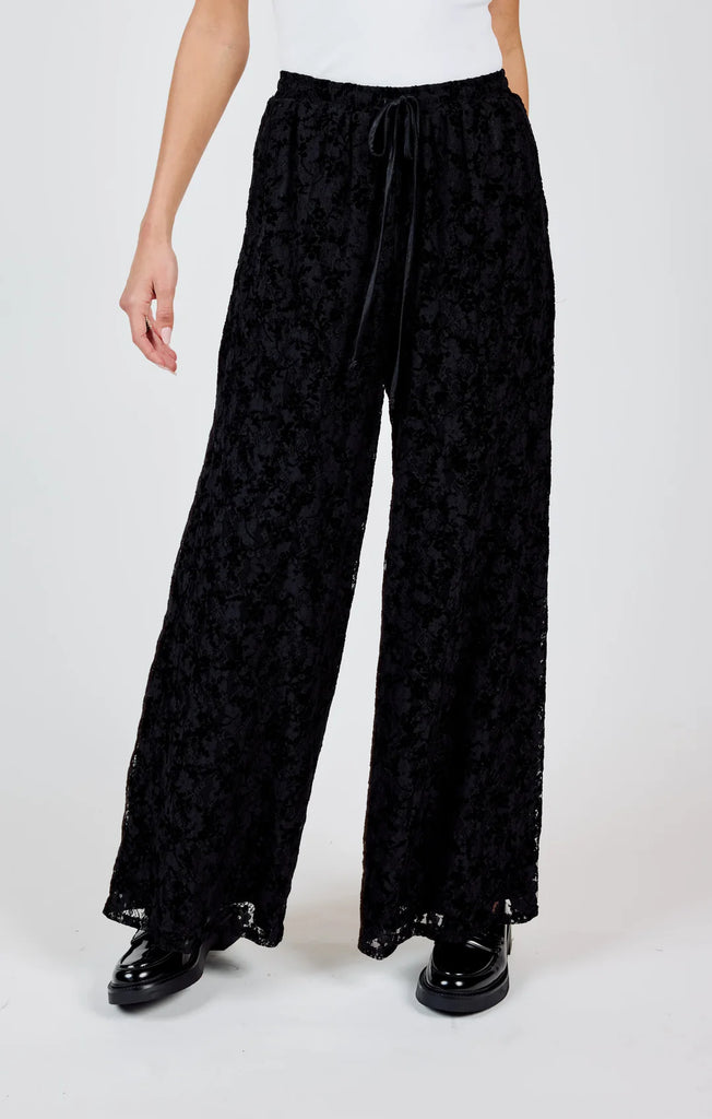 DUSK VELVET LACE WIDE LEG PANTS