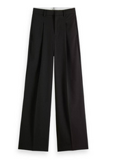 PLEATED HIGH RISE WIDE LEG GABARDINE PANT