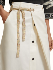 WRAP FRONT MIDI SKIRT