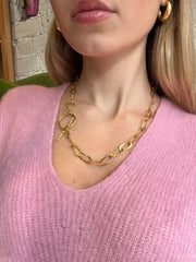Gold Paper Clip Necklace