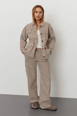 TROUSERS BROWN STRIPED