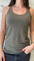 LINEN STRETCH HD SCOOPNECK TANK