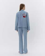 TROUSERS BLUE STRIPPED