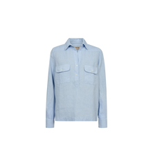MMENNA LINEN POCKET BLOUSE