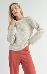 IRISHA DIAMOND POINTELLE SWEATER