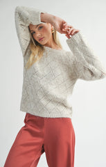 IRISHA DIAMOND POINTELLE SWEATER