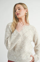 IRISHA DIAMOND POINTELLE SWEATER