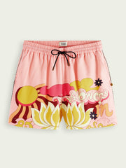 Mid rise printed shorts