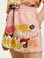 Mid rise printed shorts