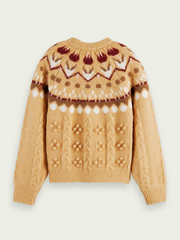 Tulip fair isle cable pullover