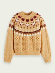 Tulip fair isle cable pullover