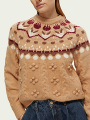 Tulip fair isle cable pullover