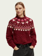 Tulip fair isle cable pullover