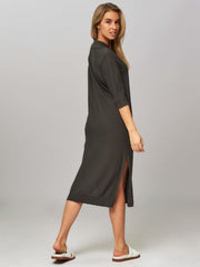 Fine yarn knitted kaftan dress