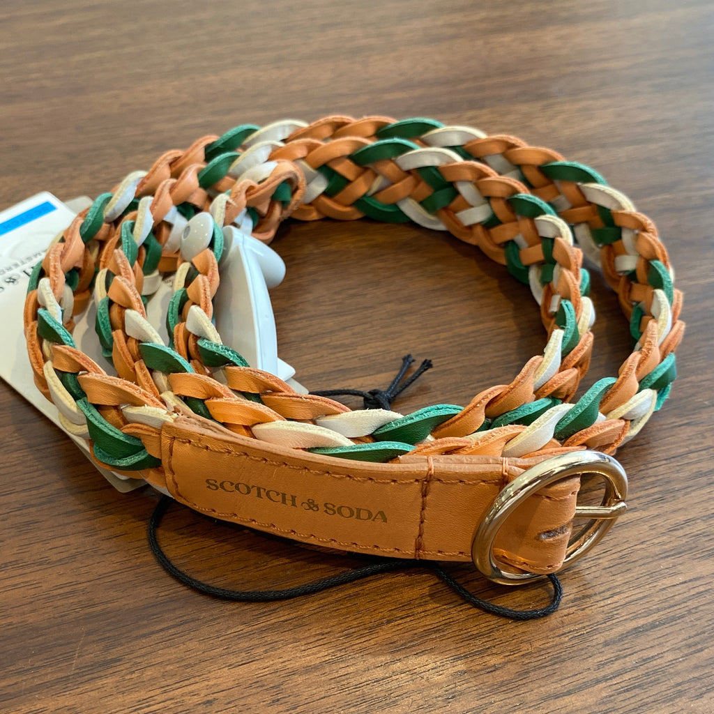 Braided leather belt