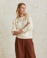 PULLOVER WITH CROCHET DETAIL