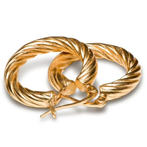 Gold Twist Hoop Earrings