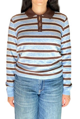 LEONOR STRIPED POLO SWEATER