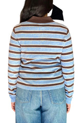 LEONOR STRIPED POLO SWEATER