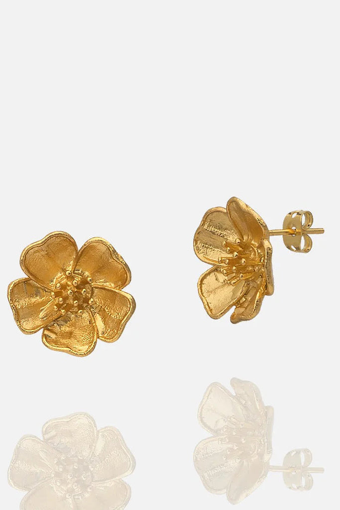 Gold Flower Earrings