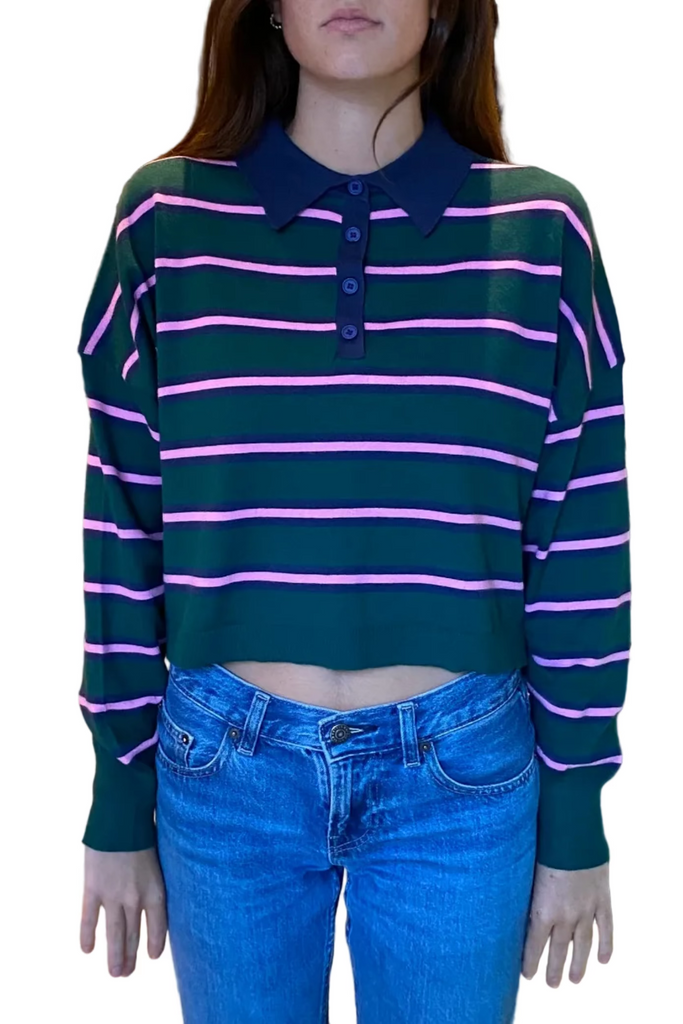 ELBRUS STRIPED POLO SWEATER