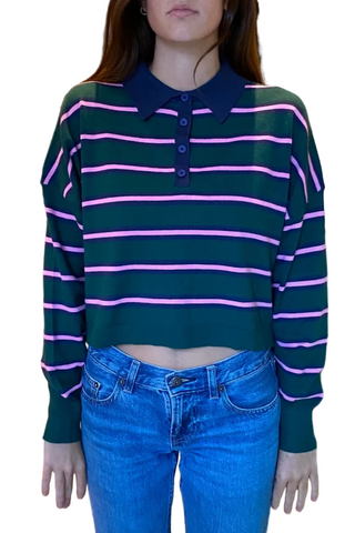 ELBRUS STRIPED POLO SWEATER