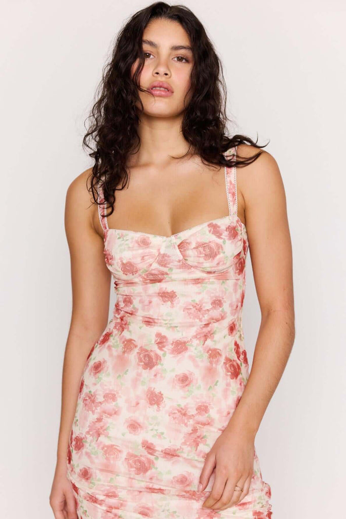 CAMILLE MESH BUSTIER DRESS