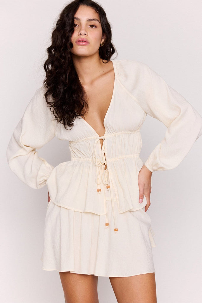 ESTELLE TIE FRONT BLOUSE