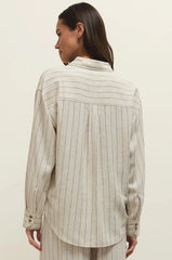 ALFIE STRIPED BUTTON UP TOP