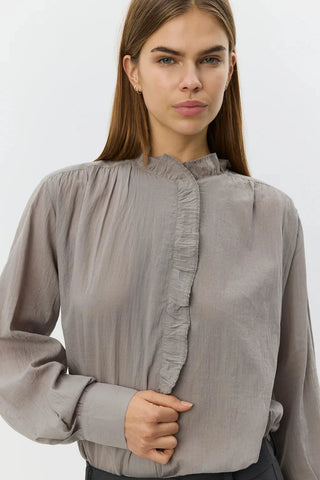 EDNASW FRILLED PLACKET SHIRT