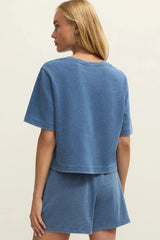 CURRAN KNIT DENIM SWEATSHIRT