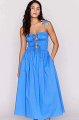 LIANA TIE DETAIL MIDI DRESS