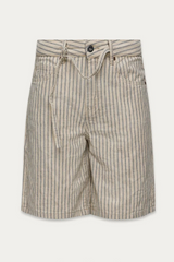 HERRINGBONE BELTED SHORTS