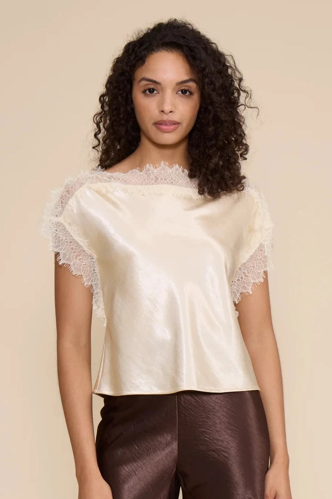 CHRIS LACE TRIM TOP