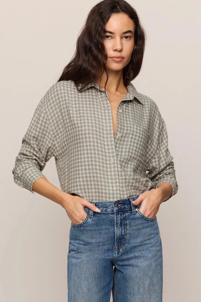 RIVER PLAID BUTTON UP