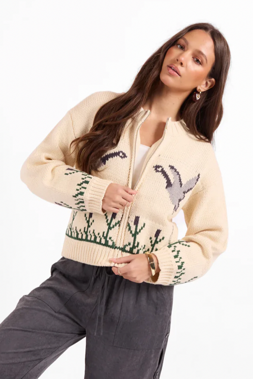 SONGBIRD ZIP SWEATER