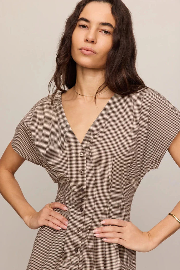 SANNA GINGHAM MIDI DRESS