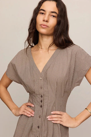 SANNA GINGHAM MIDI DRESS