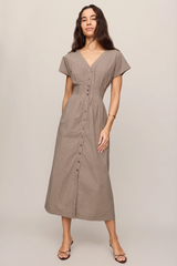 SANNA GINGHAM MIDI DRESS