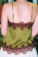 VANESSA SATIN LACE TRIM TOP