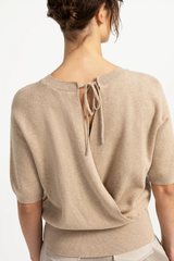SHORT SLEEVE SWEATER OPEN BACK