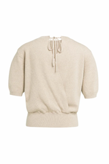 SHORT SLEEVE SWEATER OPEN BACK