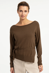BOATNECK SWEATER WITH BUTTONS