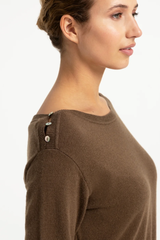 BOATNECK SWEATER WITH BUTTONS