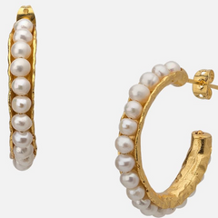 EMILY PEARL HOOP EARRINGS