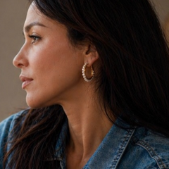 EMILY PEARL HOOP EARRINGS