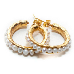 EMILY PEARL HOOP EARRINGS