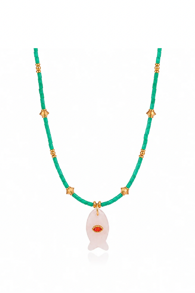SEAFOAM FISH PENDANT