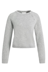 RIBBED SLEEVES AND BUTTONS
