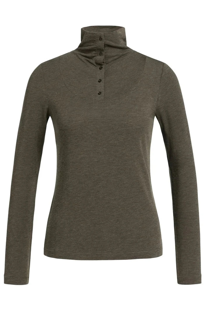 HIGH NECK BUTTONED JERSEY